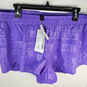 BRAND NEW Adidas Pacer XL Woven Deboss Training Running Shorts Purple with logo